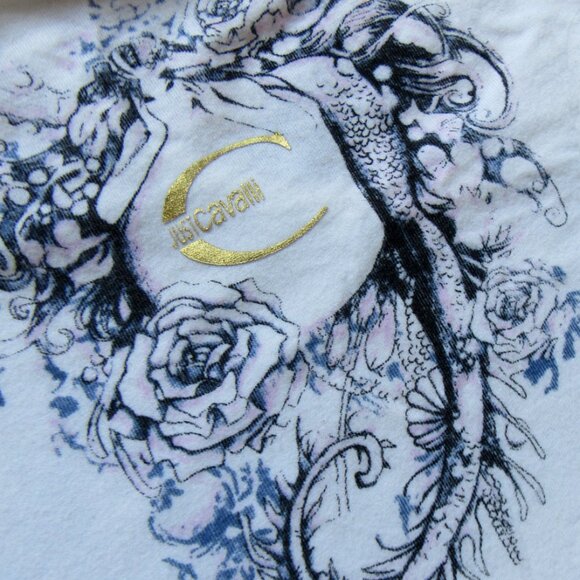 Just Cavalli Women White t-shirt,Small - Picture 5 of 6